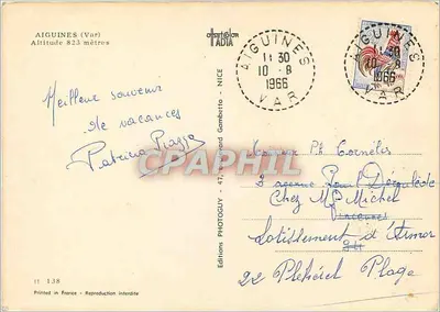 Aiguines — Ogólny widok, Zamek, Most Rzymski, Duży Cañon — Wydawnictwo Oiset & Adia — Rewers