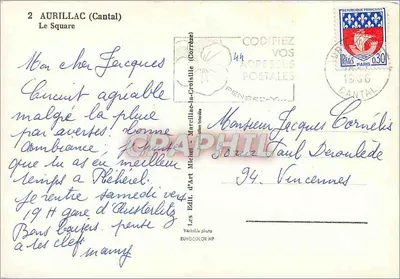 Aurillac (Cantal) - O Square — editor Michel, número de série não visível — Verso