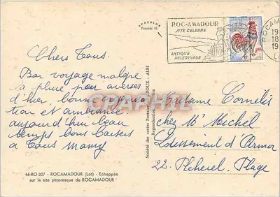 Rocamadour — local famoso — Sociedade das Cartas Postais - ALBI — Verso
