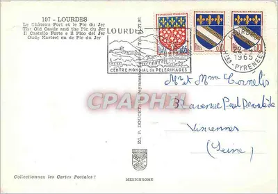 El Castillo Fuerte y el Pic du Jer — Lourdes — Ed. P. Doucet, n° 107 — Reverso
