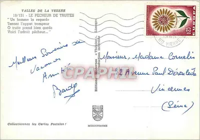 Vale da Vézère — Pescador de trutas — Editions Modernes & Théodolac — Verso