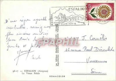 Espalion — O Velho Palácio — Les Éditions Moderne — Verso