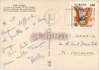 Foix (Ariège) — Castelo dos Condes de Foix — editor ID CAP. THEOJAC Éditions — Verso