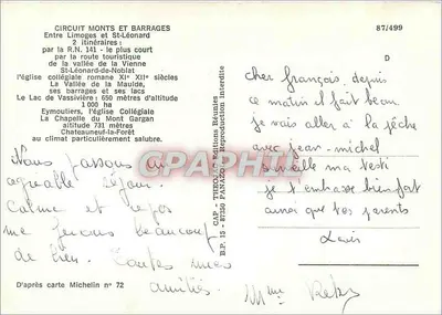 Góry i Zbiorniki — Trasa między Limoges a St-Léonard — Éditions Réunies CAP — Rewers