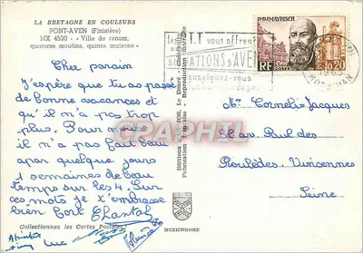 Ponte-Aven — Moinho a água — Edições Finistère — Verso