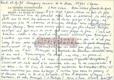 Moulin de l'Epine — La Vendée — Wydawnictwo z Etangu — Rewers