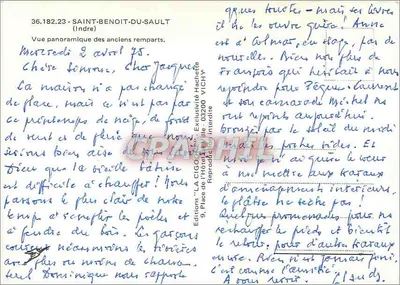Saint-Benoît-du-Sault — Vista panorâmica dos antigos muros — Edições 'La Cigogne' Vichy — Verso