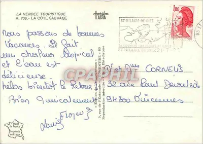 Tempête sur la Côte sauvage — de St Gilles Croix de Vie à St Hilaire de Riez — Édition de l'Estacade — Verso
