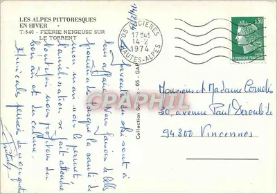 Pittoreskie Alpy — Zimą • Śnieżna magia nad strumieniem — T.540 — Wydawca nie widoczny — Rewers