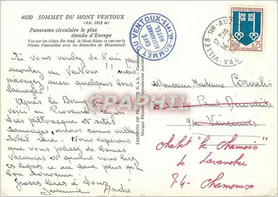 Mont Ventoux — najbardziej rozbudowany panoramowy widok w Europie — Wydawnictwo G.A.L. - Carpentras — Rewers