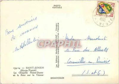 Saint-Junien — A Capela Nossa Senhora e o Ponte sobre a Vienne — Les Éditions Théo Jac — Verso