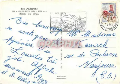 Powrót do Cirque - Gavarnie (Wys. : 1357 m.) — Wyd. P. Doucet, Pl. Pyrénées — Rewers