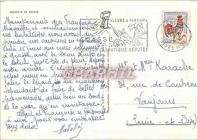Grasse — widok panoramiczny i rynek — Wydawca S.E.A.T. - seria 75/97 — Rewers