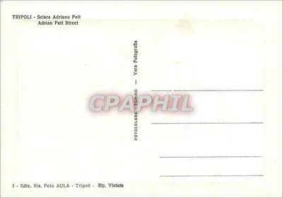Tripoli — ulica Adriano Pelt — widok portu i wybrzeżnego parku — wydawca Aula, Tripoli — Rewers