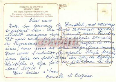 Bénodet — Bretagne Sul — editor Bretagno, n° 29118 — Verso