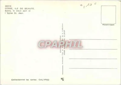 Bastia, stary port i Katedra św. Jana — Korsyka, Wyspa Piękności — Wydawnictwo Calypso, nr 20313 — Rewers