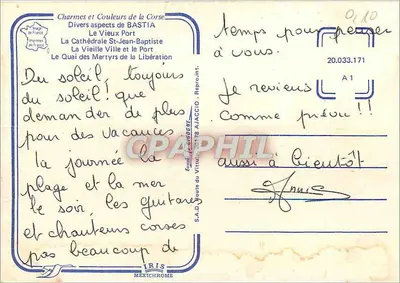 Bastia O Velho Portinho — Diversos aspectos de Bastia — S.A.D. Route du Vitullo, 20178 Ajaccio — Verso