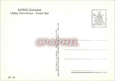 Bayeux (Calvados) — A Igreja Nossa Senhora — Portal Sul — Edições do Modlin — Verso