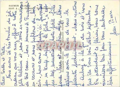 Zamek w Saumurze — widok z lotu — SAUMUR 353-97 A — Rewers