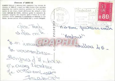 Zamek w Amboisie — widok na Loarę — wydawca Colorima — Rewers