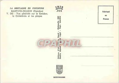 Saint-Pol-de-Léon — Ogólny widok na Kreisker, katedrę i placówki — Wydawnictwo Art JOS — Rewers