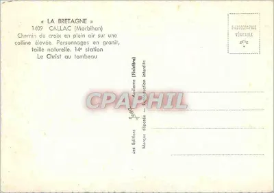 Callac (Morbihan) — Caminho da cruz, 14ª estação, O Cristo no túmulo — Les Editions Audierne — Verso