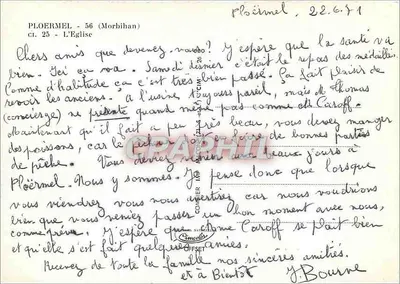 Igreja de Ploërmel — Morbihan — editor Craphil, n° CI 25 — Verso