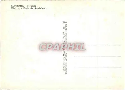 Ploermel (Morbihan) — Escola do Sagrado Coração — Combiér — Verso