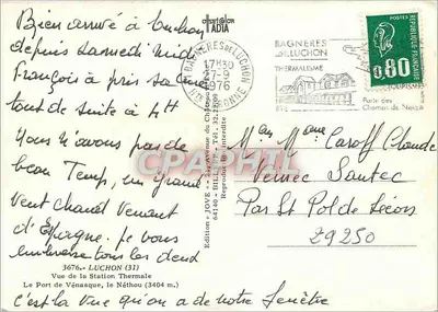 Widok na Stację Termalną Luchon — Wydawnictwo Jove — n° 3676 — Rewers