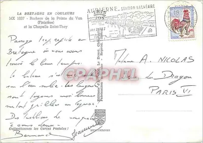 La Pointe du Van — Rochas e capela — Edições d'Art GOS — Verso