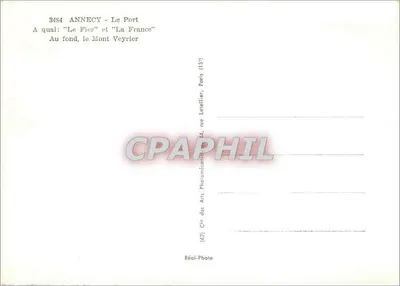 ANNECY - Le Port — 'Le Fier' e 'La France' — Cie des Arts Photographiques, Paris — Verso