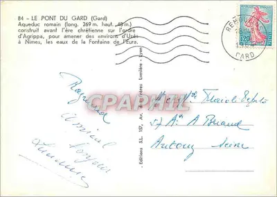 Pont du Gard — Aqueduto Romano — Edições S.L. Lyon — Verso