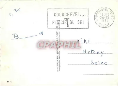 Sol - Montanha - Esqui - Lago — Courchevel, Prazer do Esqui, CIM, 1963 — Verso