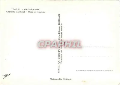Plaża Nauzan — Vaux-sur-Mer — Wydawnictwo 'La Cigogne' — Rewers