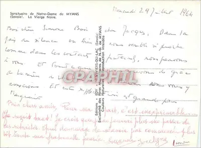 Santuário de Nossa Senhora de Myans — Virgem Preta — Edições Vialès-Du-Lac — Verso