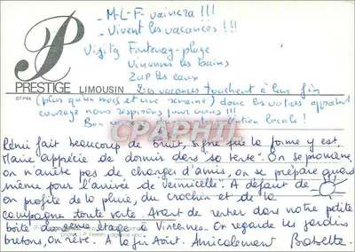 Trzy kury na portalu — fot. J.-P. Ferrero — wydawca Prestige Limousin, nr 87-P44 — Rewers