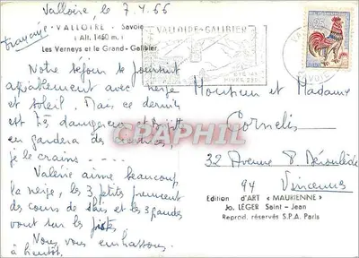 Valloire, o Grand-Galibier — Les Verneys — Edição de ARTE « MAUKIENNE » — Verso