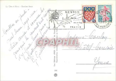 De Kust van Azurië - Bloemkraagtrap — Uitgave « MAB » n°588 — Achterkant