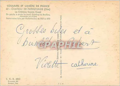 Château de Pierrefonds — façade Ouest — Éditions Jean-Jaurès — Verso