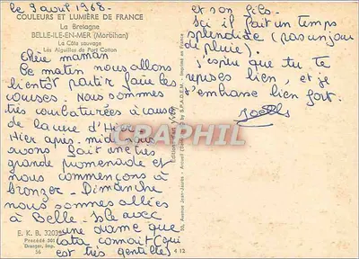 As Agulhas de Port-Coton — A Costa Selvagem — Edições Jean-Jaurès — Verso