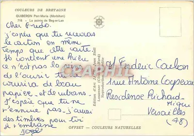 Zamek na punkcie Beg-er-Lan — Quiberon (Morbihan) — Wydawnictwo Sztuki JACQUES (Côte-Nord) nr 718 — Rewers