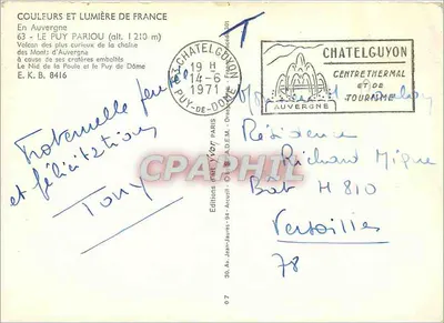 Puy Pariou — Wulkan Monts d'Auvergne — Wydawnictwo Jean-Jaures — Rewers