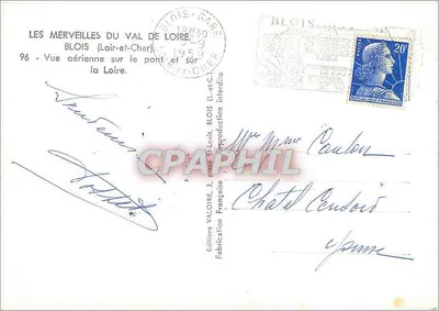 Widok z lotu na most i na Loirę — Blois (Loir-et-Cher) — Wydawnictwo Valoire — Rewers