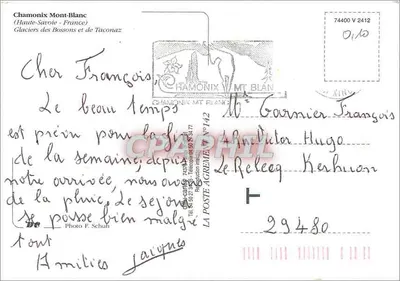 Chamonix — Glacjery Bosson i Taconaz — wydawca Chamonix Mont-Blanc — Rewers