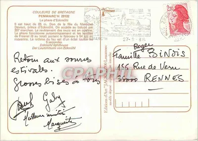 Farys Eckmühl — Penmarc'h 29132 — Éditions d'Art Jack — Rewers