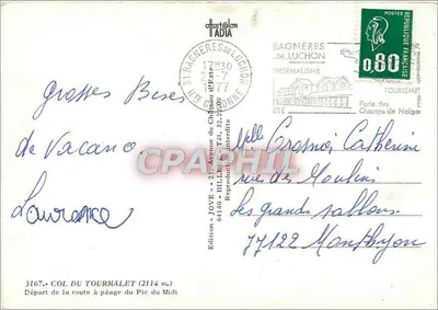 Col du Tourmalet — Ristorante — Edizione Jove — Verso