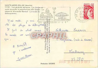 Sainte-Mère-Église — 1ª cidade libertada em 5 e 6 de junho de 1944 — Edições LECONTE — Verso