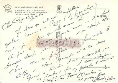 Les Lyndarets — Paesaggi del Chablais — Edizione Lard — n° 29500 — Verso