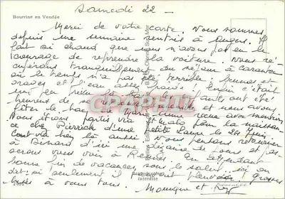 Bourrine na Vendée — Cabana com telhado de colmo — Editora: Belles & Cie, n° 127 — Verso