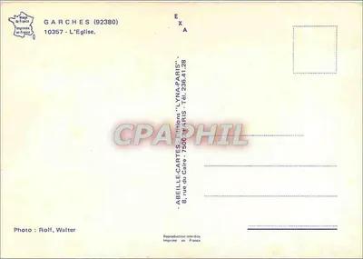 Garches (92380) — A Igreja — Edições LYNAA Paris — Verso